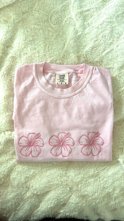 Hibiscus flower comfort colors 1717 summer t-shirt