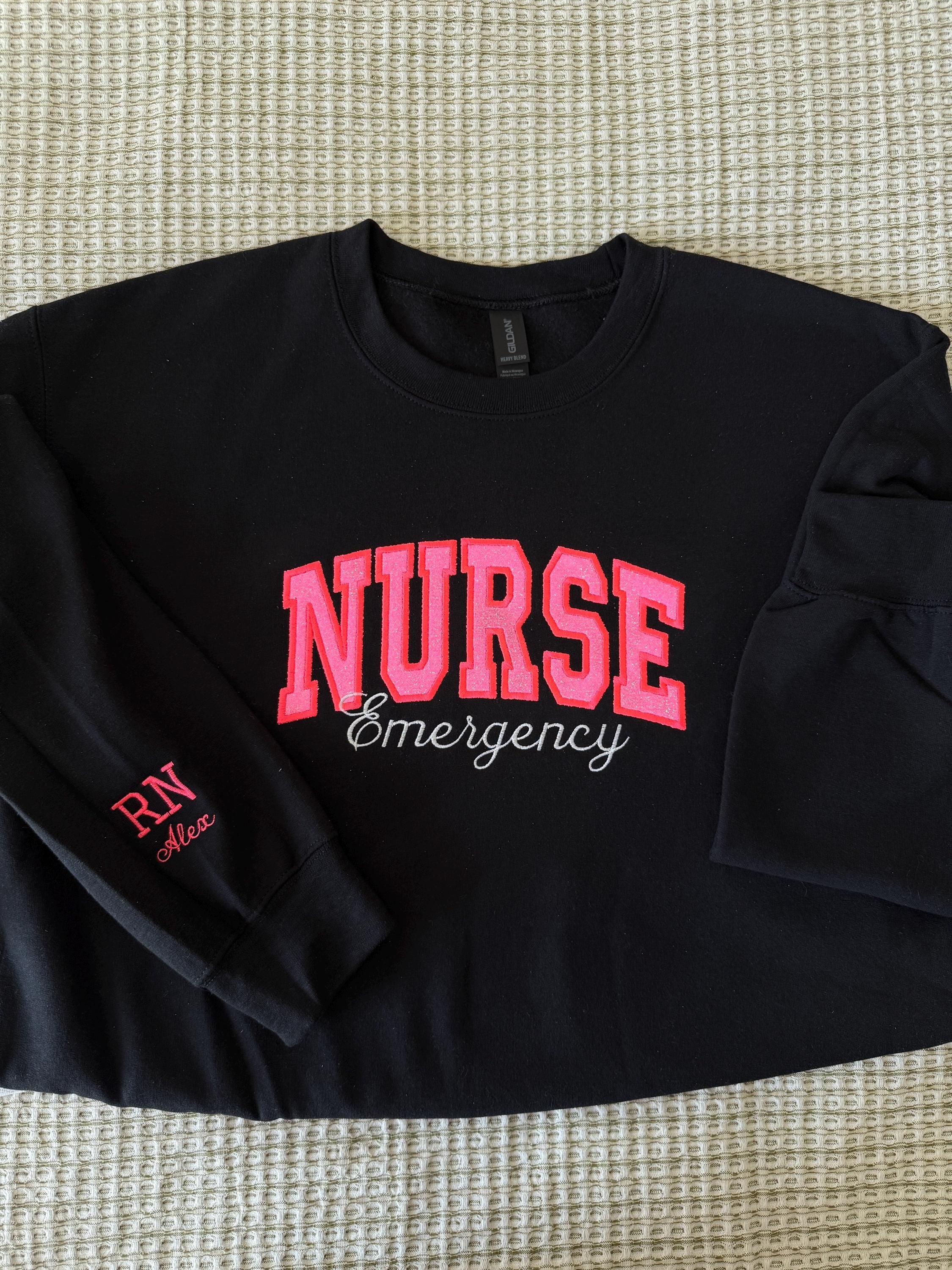 Emergency nurse Embroidered Sweatshirt - Gildan