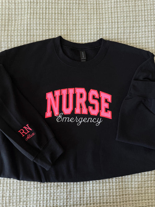 Emergency nurse Embroidered Sweatshirt - Gildan