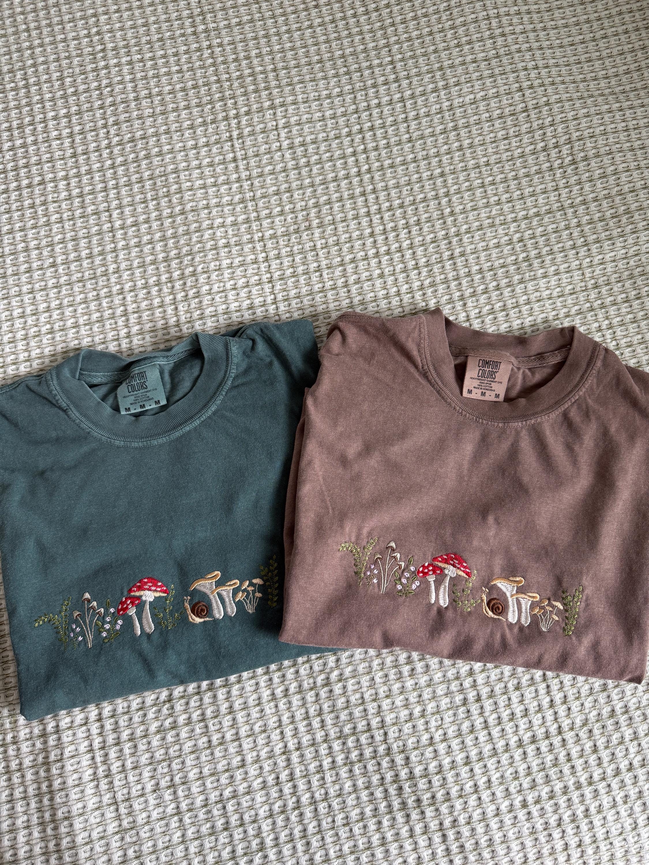 Whimsical mushroom meadow comfort colors 1717 fall tshirt - soft cozy tshirt