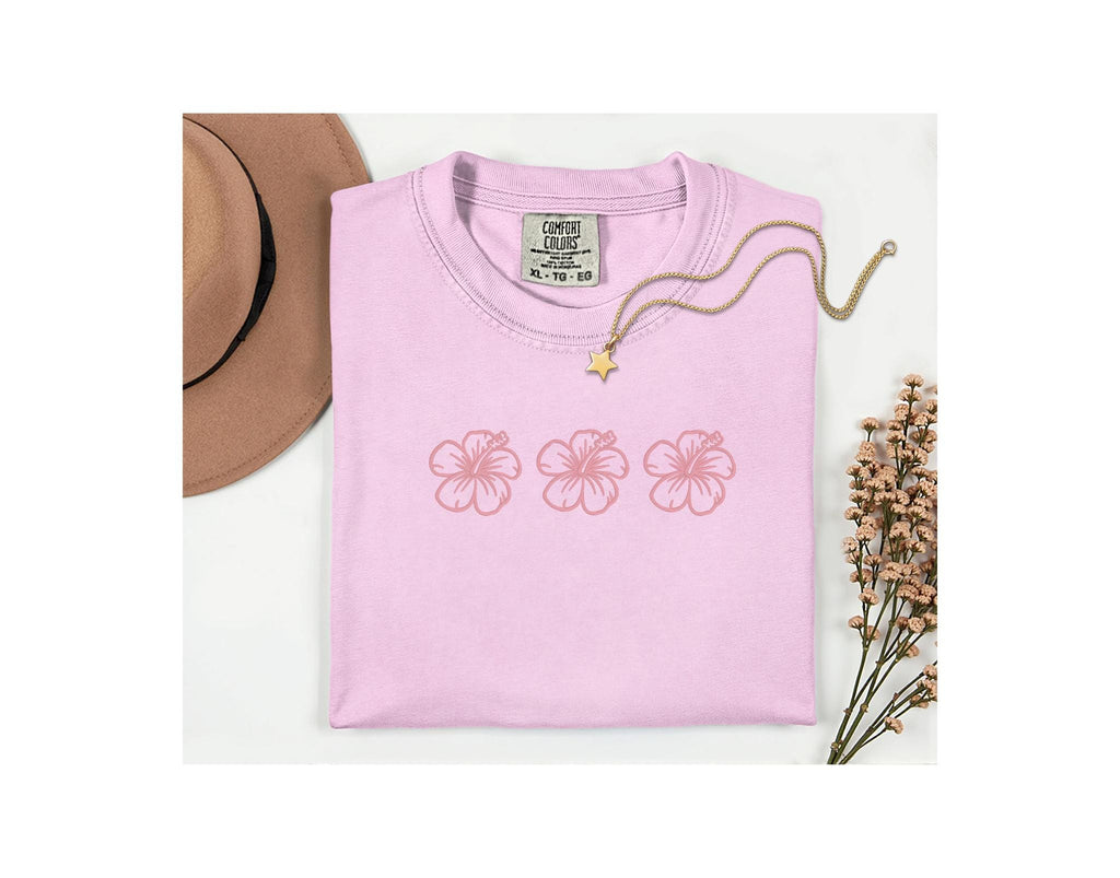 Hibiscus flower comfort colors 1717 summer t-shirt