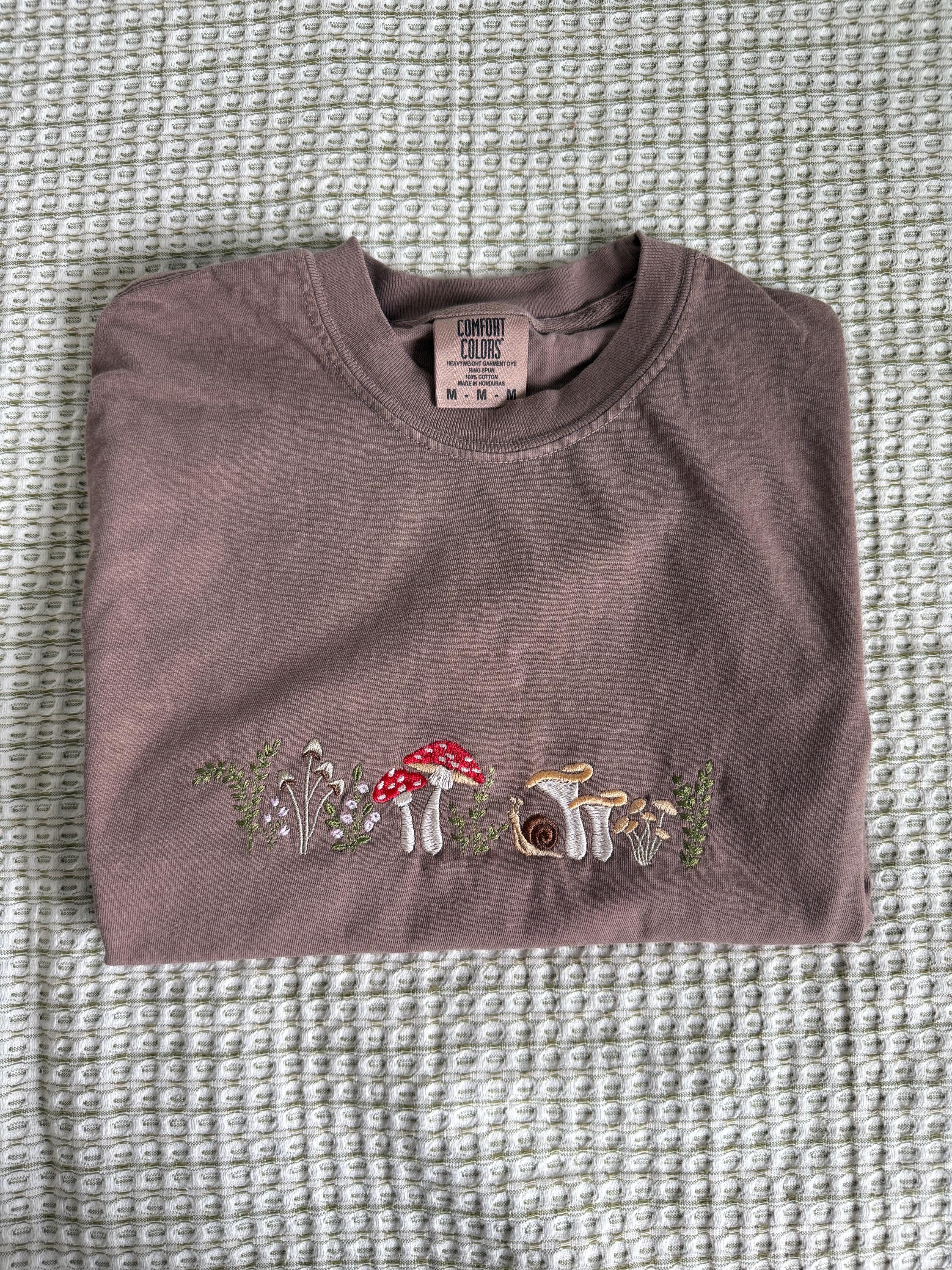 Whimsical mushroom meadow comfort colors 1717 fall tshirt - soft cozy tshirt