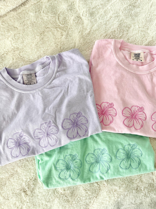 Hibiscus flower comfort colors 1717 summer t-shirt
