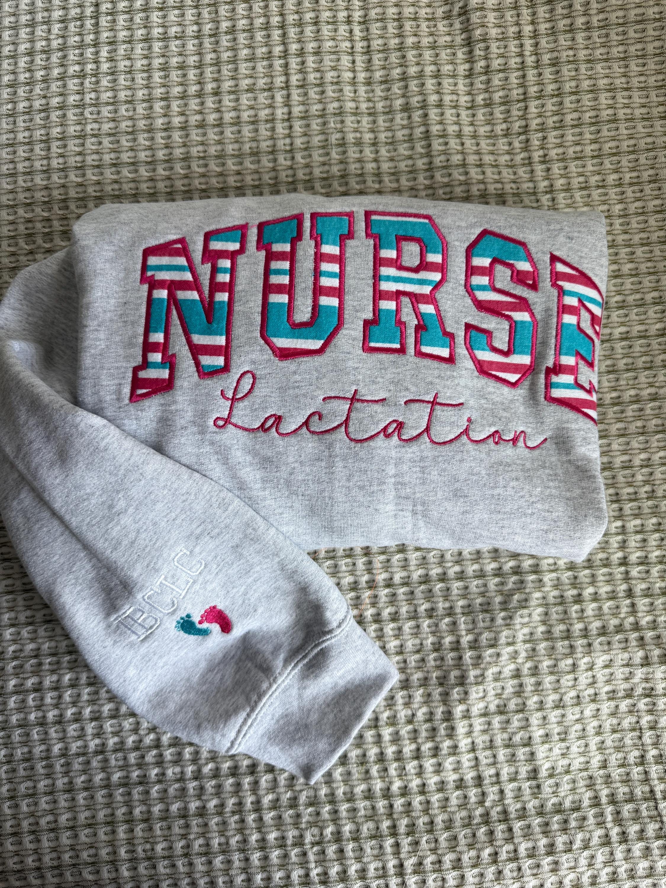 Lactation nurse Embroidered Sweatshirt - Gildan