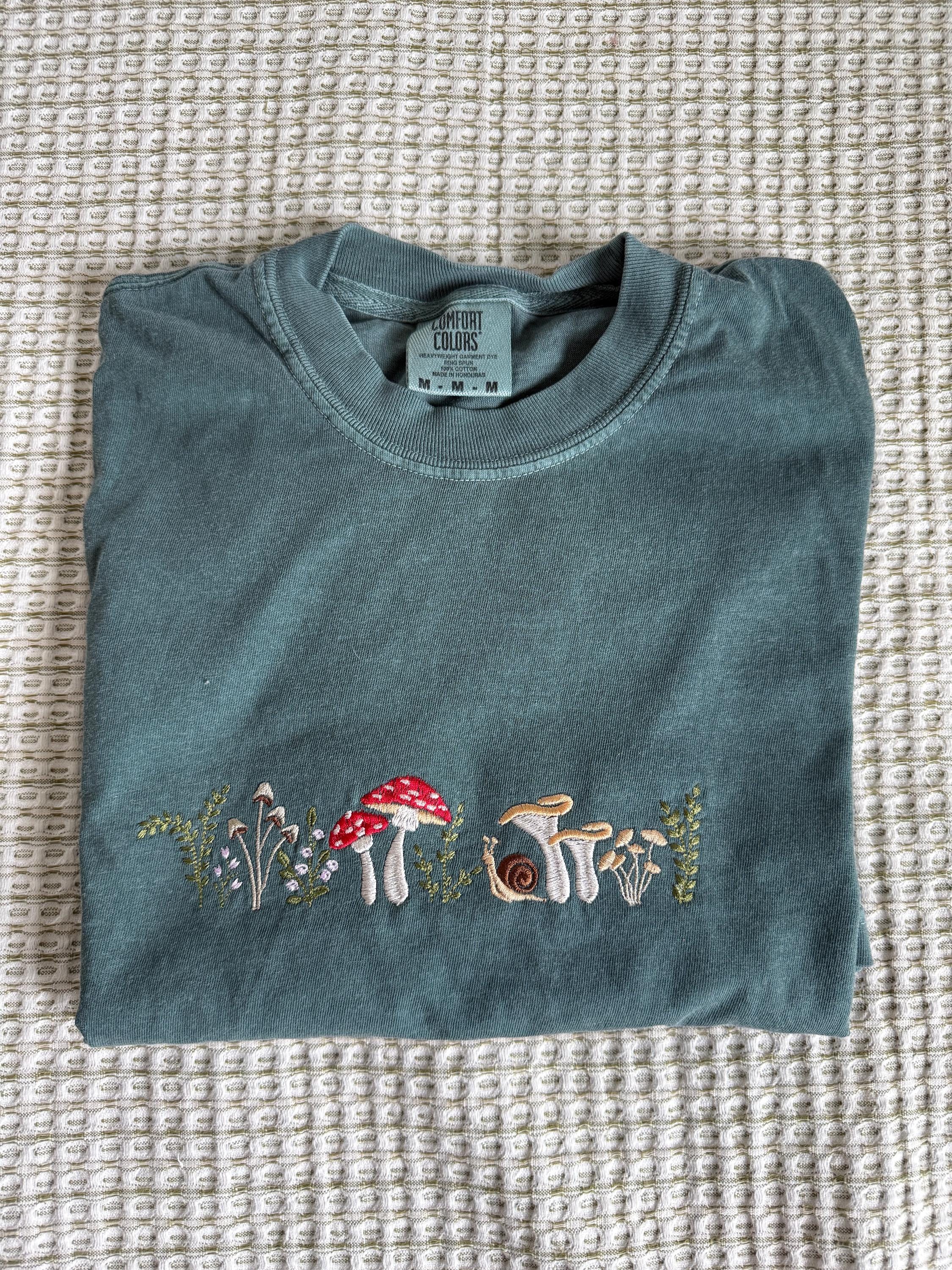 Whimsical mushroom meadow comfort colors 1717 fall tshirt - soft cozy tshirt